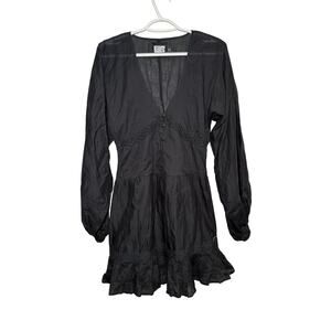 Reclaimed vintage teired long sleeve mini dress womens 2 whimsigoth witchy fairy